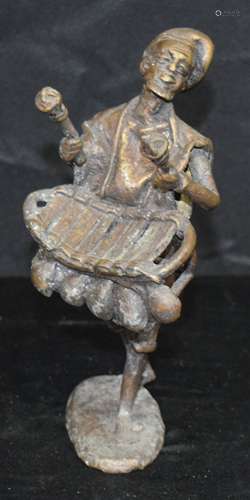 A North African bronze figure of a musician 19cm.