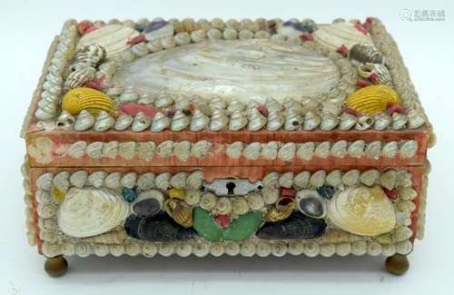 A Victorian Shell box 10 x 21cm.