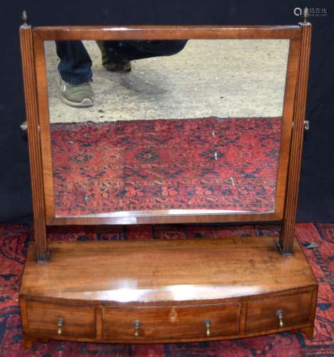 A 19th century three drawer dressing table mirror 60 x 55cm.