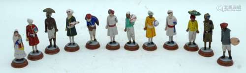 A collection of Indian terracotta Company school figures 8cm...