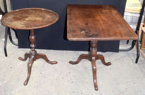 A antique mahogany rectangular tilt-top table together with ...