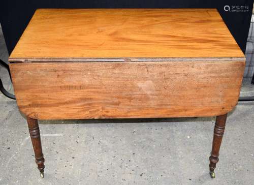 A Victorian one drawer drop leaf dining table 72 x 113cm