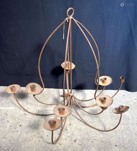 A large metal candle chandelier 82 x 88cm.