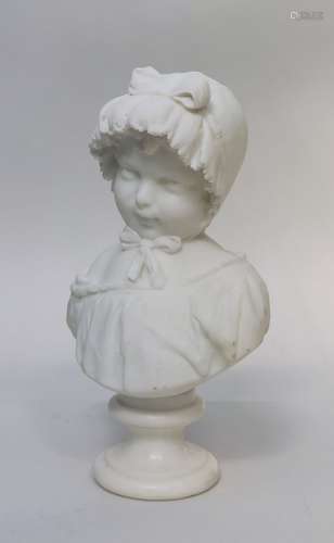 Quirini TEMPRA (1849-1888) Buste de petite fille Epreuve en ...