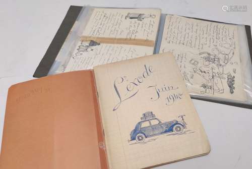 Lot comprenant un journal manuscrit 