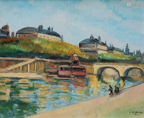 Pierre DE BELAY (1890-1947) Paris, La Seine, 1913 Huile sur ...