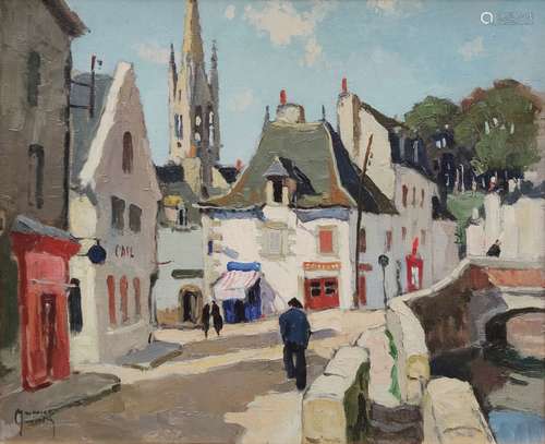 MAURICE-MARTIN (1894-1978) Promeneurs à Pont-Aven Huile sur ...