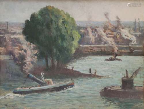 Maximilien LUCE (1858-1941) Rouen, remorqueur sur la Seine H...