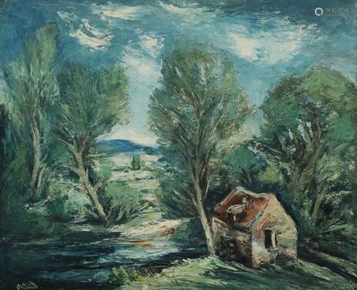 Anders OSTERLIND (1887-1960) Paysage de L'Orme, 1939 Huile s...