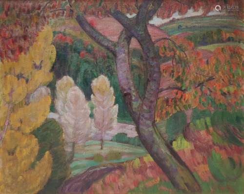 Léon DETROY (1857-1955) Paysage auprès de Pont-Aven Huile su...