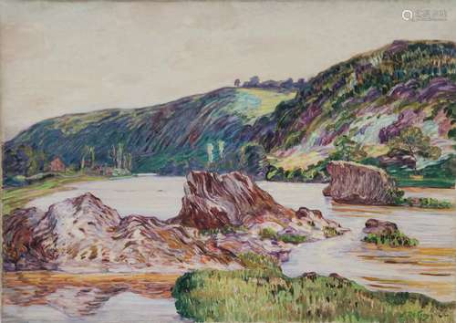 Léon DETROY (1857-1955) Bord de la Creuse Huile sur toile si...