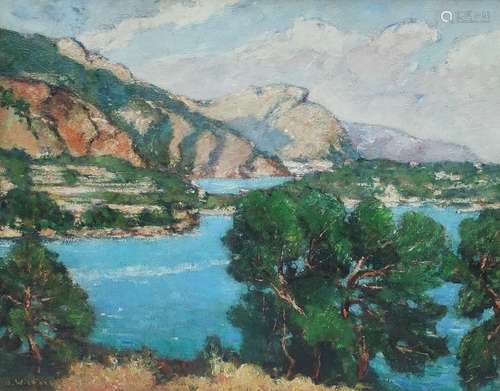 André WILDER (1871-1965) Baie de Villefranche sur Mer Huile ...