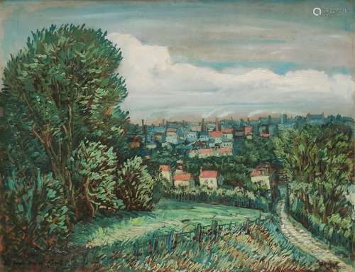 Alphonse QUIZET (1885-1955) Panorama sur Pantin Huile sur to...