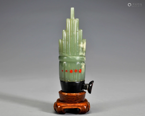 A Carved Celadon Jade Decoration Qing Dynasty