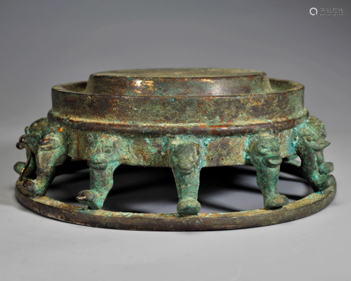 A Bronze Twelve Zodiac Stand Han Dynasty