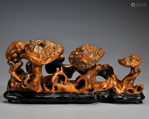 A Carved Boxwood Decoration Qing Dynasty