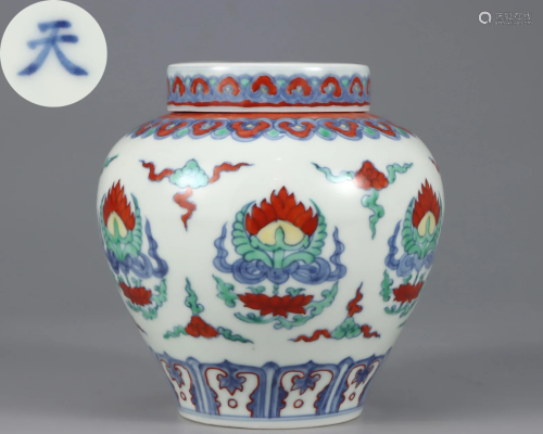 A Doucai Glazed Jar Qing Dynasty