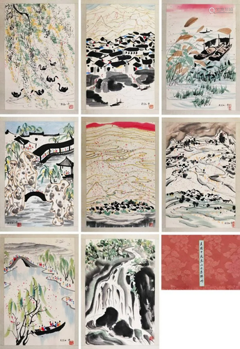 A Chinese Album Painting Signed Wu Guanzhong