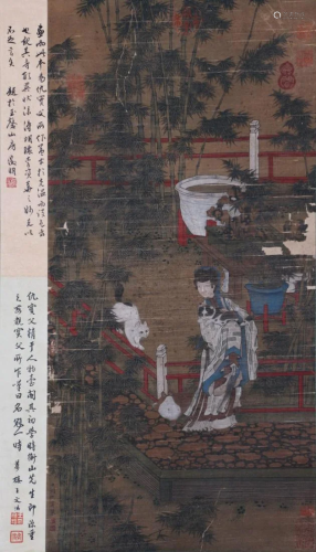 A Chinese Painting Hanging Scroll Signed Qiuying