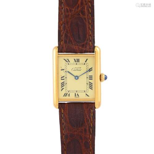 CARTIER VintageTank Vermeil, Ref. 590005. Armbanduhr.