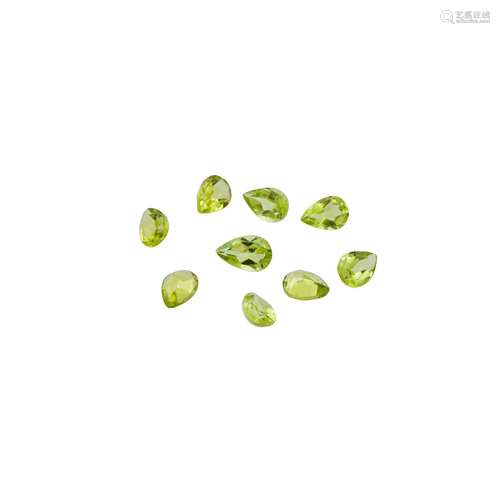 Konvolut 9 Peridots von 6,64 ct