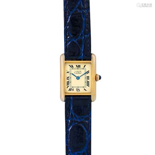 Cartier Tank Vermeil Vintage Damen Uhr, Ref. 5057001