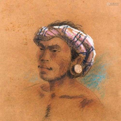 Truong (XXe) Peintre actif à Hanoï vers 1930 Portrait d'homm...