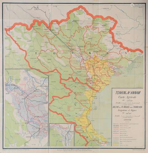 1925. Cartes économiques et agricoles du Tonkin et nord Anna...