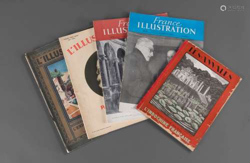 1928. Un ensemble de 5 revues sur l'actualité indochinoise. ...