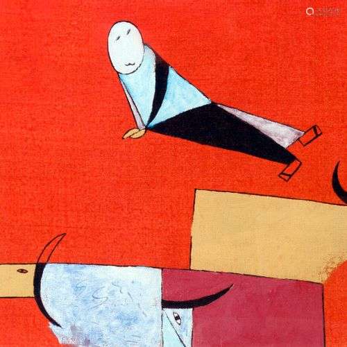 Le Thiet CUONG (1962) Sans Titre. Peinture sur soie encadrée...