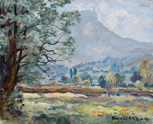 Henri MEGE (1904-1984) Matinée d'été près Myans (Savoie) Hui...