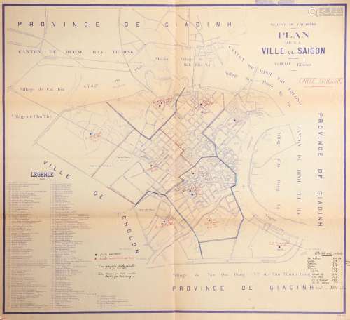 1932. Plans de la ville de Saïgon édités par le Service du C...