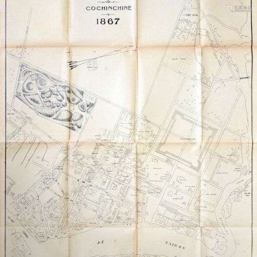1867. Plan de la ville de Saïgon. Cochinchine 1867. Affiche ...