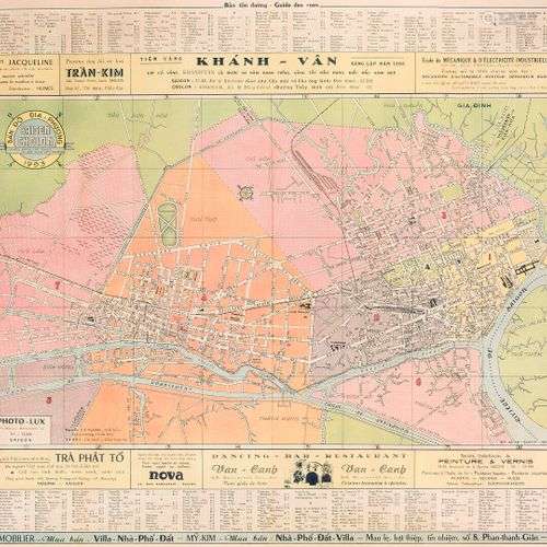 1953. Carte de Saïgon-Cholon. Vers 1953. Avec noms des rues ...