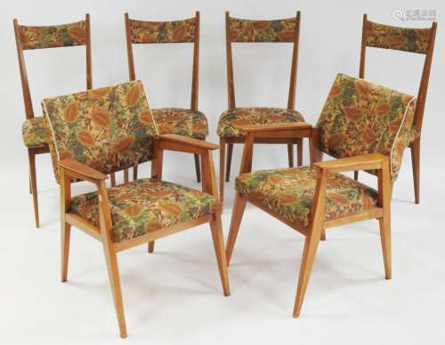 TRAVAIL des années 60 Suite de quatre chaises et d'une paire...
