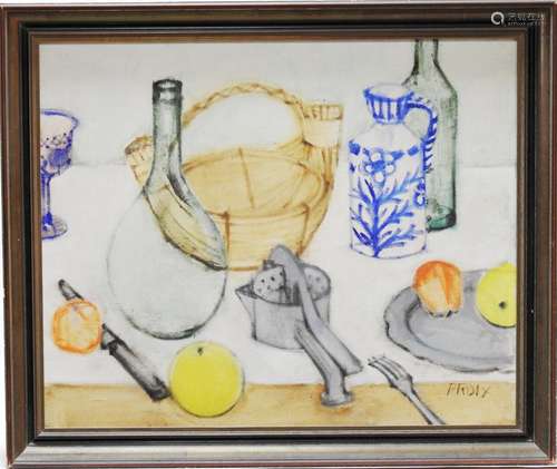 Jean-Paul PROIX (né en 1926) Nature morte au pressoir Huile ...