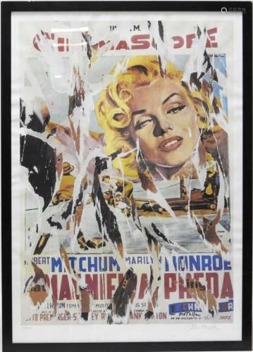 Mimmo ROTELLA (1918-2006) d'après Marilyn Lithographie justi...
