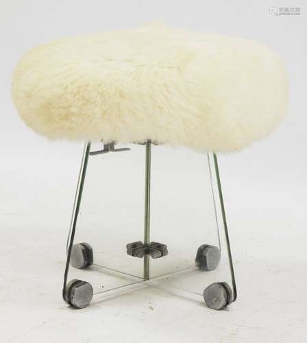 René COULON (1908 - 1997) Tabouret moderniste à structure fo...