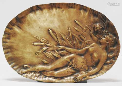 Emile VERNIER - XXe siècle Vénus Plaque décorative en bronze...