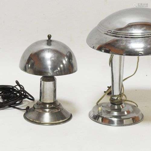 TRAVAIL des années 40 Lot comprenant deux lampes en métal ch...