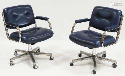 TRAVAIL américain des années 70 Paire de fauteuils de bureau...