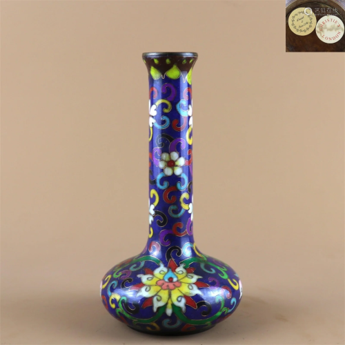 A Cloisonne Long Neck Vase