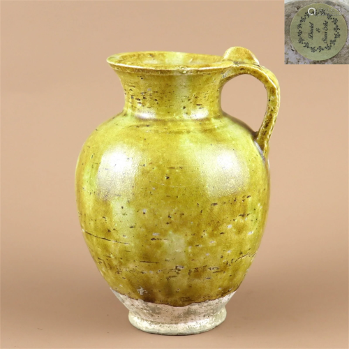 A Yellow Glazed Porcelain Wine Pot