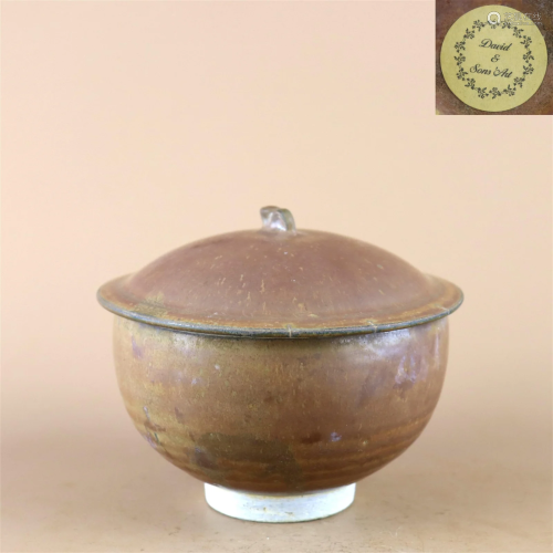 A Sauce Glazed Porcelain Bowl With Lid
