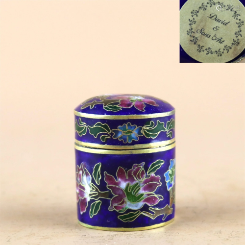 A Cloisonne Flower Patterned Container with Lid