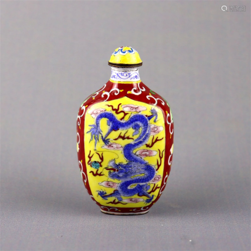 A Copper Snuff Bottle with Dragon