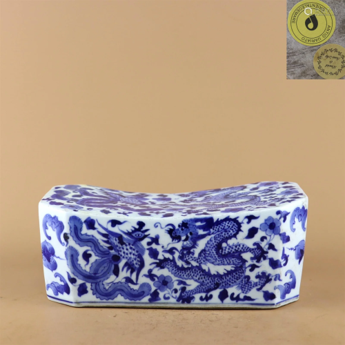A Blue and White Porcelain Pillow