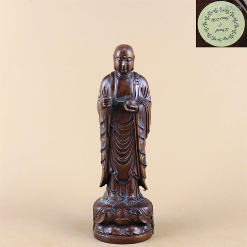 A Carved Hardwood Buddha Statue