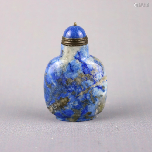 A Carved Lapis Snuff Bottle