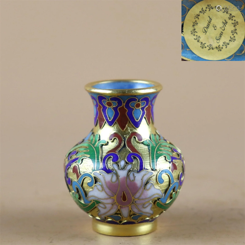 A Cloisonne Flower Patterned Vase